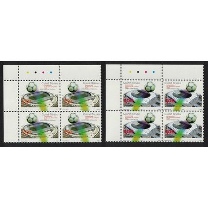 Guinea-Bissau World Cup Football Championship 2v Corner Blocks of 4 2002 MNH