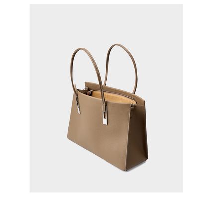 Genuine Leather Women's Handbag Grey