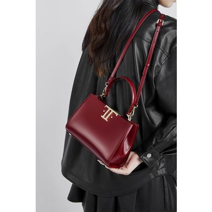Genuine Leather Women Shoulder Purses and Handbags Red