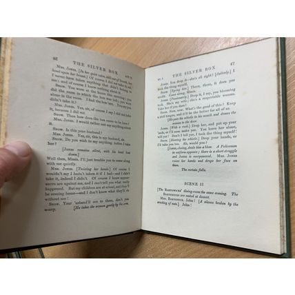 1911 JOHN GALSWORTHY "THE SILVER BOX" DRAMA PLAY HARDBACK BOOK (P2)