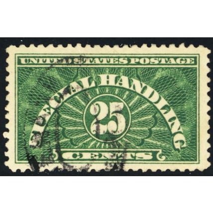 QE4, (Wet printing) Used 25¢ Superb - Special Handling Stamp * Stuart Katz