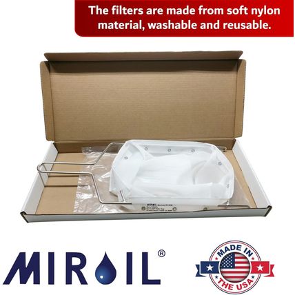Miroil B6PS Fryer Filter Bag & Frame Combo, Extends Grease Life, Handles Hot & C