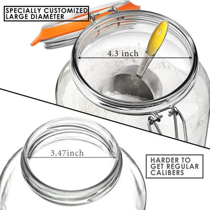 Super Wide-Mouth Glass Jars with Hinged Lids, 1-Gallon (4100 ML) Leak Proof Glas