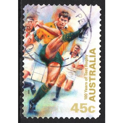 AUSTRALIA 1999: CENTENARY OF TEST RUGBY - 45c KICKING USED (G12)