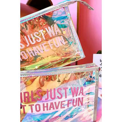 White Laser Waterproof Zipper Makeup Bag