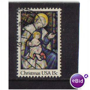 1980 USA christmas madona child 15c multi F/U SG1816