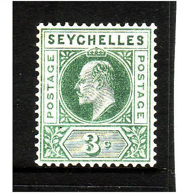 SEYCHELLES 1906 SG 61 3c DULL GREEN M / MINT