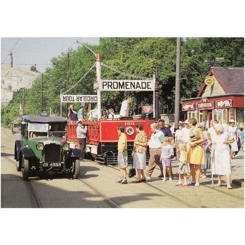 Tram Postcard Blackpool Corporation Toast Rack Tramcar 166 CRICH 1925 Rover 1650