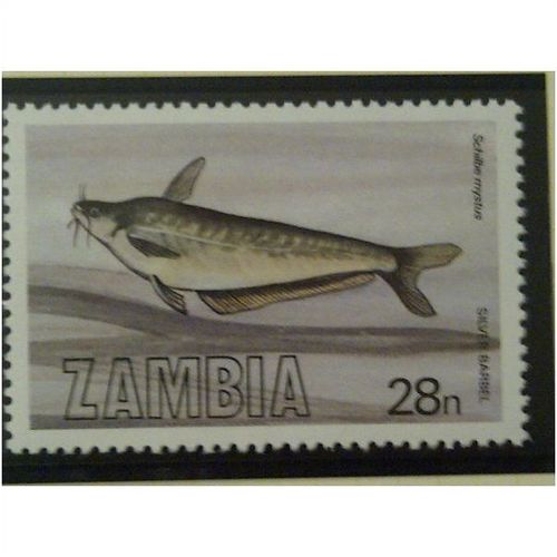 Zambia QEII 1983 Fish 28n Silver Catfish Unmounted Mint NHM SG 393 Sc 289
