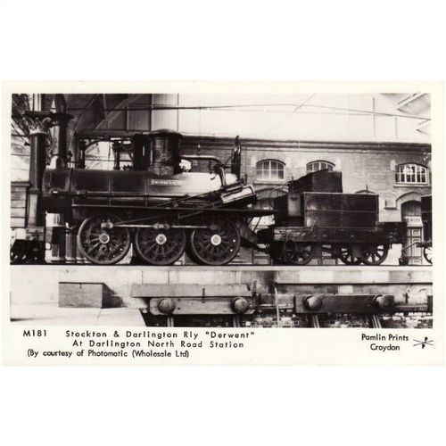 Railway RP Postcard Stockton & DARLINGTON Derwent 0-6-0 Loco Bank Top Pamlin