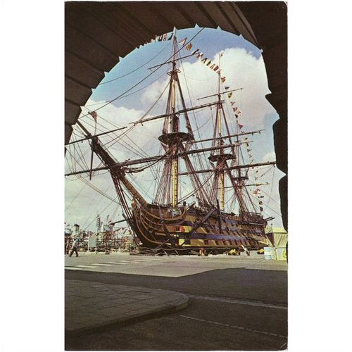 Maritime Postcard HMS Victory Portsmouth Harbour Admiral Nelson Ship Warship 2