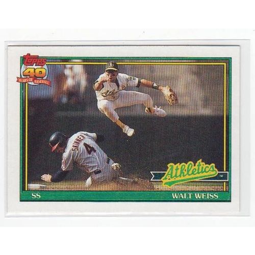 1991 Topps Walt Weiss baseball card #455 – Athletics