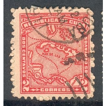 Cuba stamps 1914 - SG 326 - 2c Map of W. Indies - used