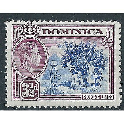 Dominica 1947 SG104a 3 1/2d Ultramarine & Purple Mounted Mint . ..