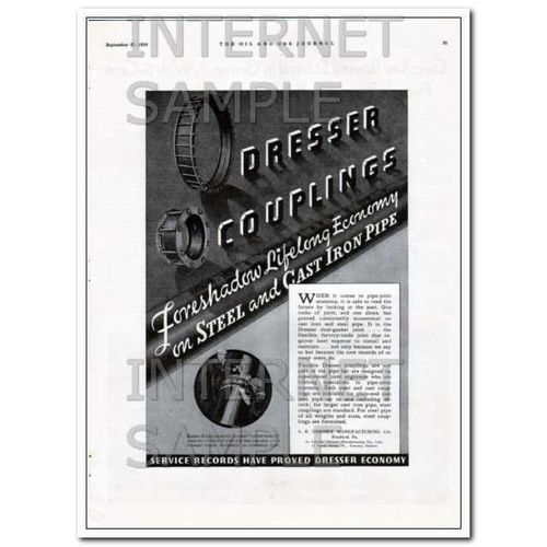 S R DRESSER MFG COMPANY 1934 coupling economy steel pipe vintage ad