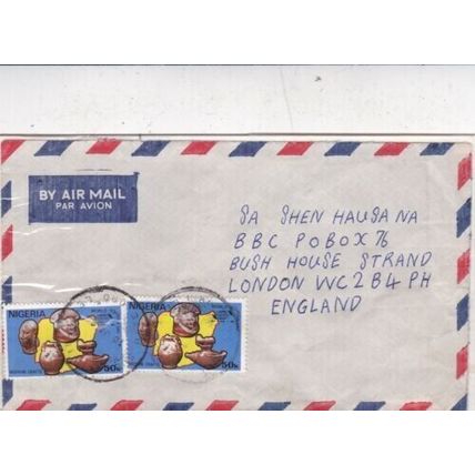 Nigeria 1986 Abuja to London UK airmail cover written VGC