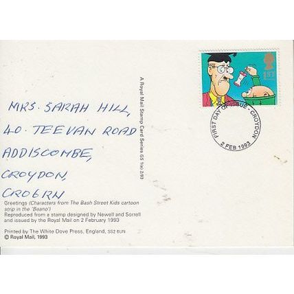 PHQ Card Fist Day of Issue 1993 Greetings 1st Bash St Kids