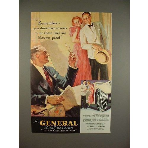 1935 General Dual Balloon Tire Ad - Blowout Proof