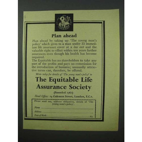 1960 The Equitable Life Asssurance Society Ad - Plan