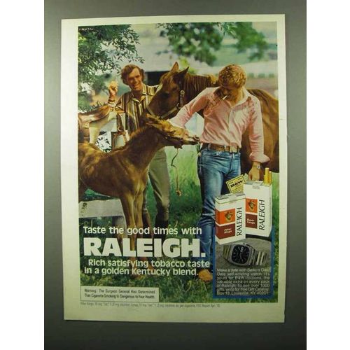 1975 Raleigh Cigarettes Ad - Taste the Good Times