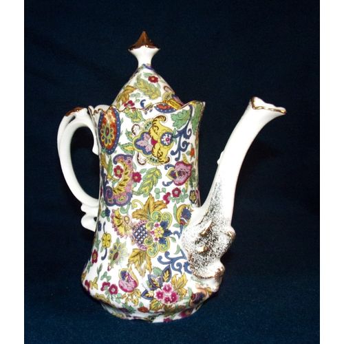 Lefton Paisley Fantasia coffee pot 6793 multicolored vintage good condition