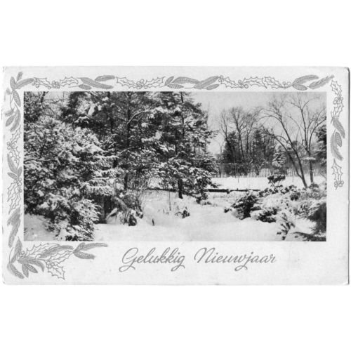 MH Nuss Postcard Wintry Country Scene Gelukkig Nieuwjaar Happy New Year