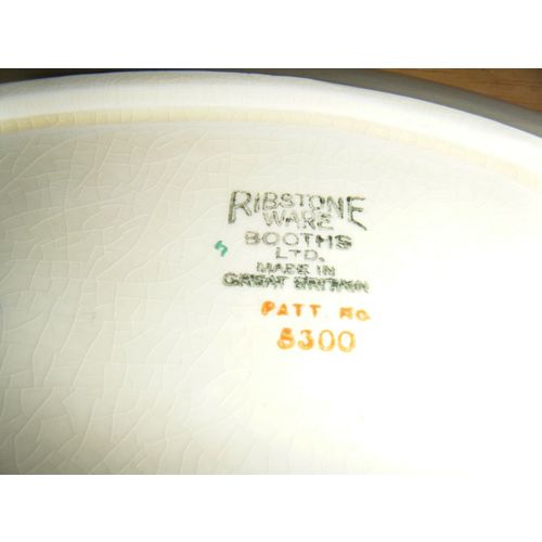 Vintage Art Deco Style Booths Ltd Ribstone Ware Pattern #5300 Small Oval Plate