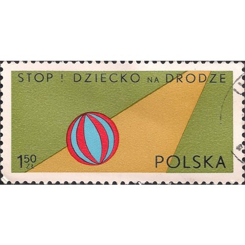 POLAND, Stop! Child on Road, green grey 1977, 1.50 Zl