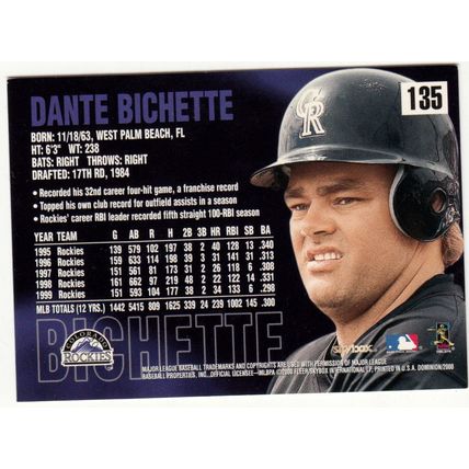 2000 Skybox Dominion baseball card 135 Dante Bichette