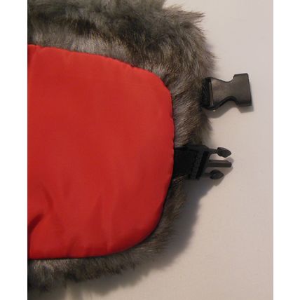 Light Red Unisex Winter Hat Ear Flap Winter Activities Shiny One Size