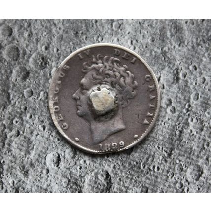 1829 GEORGE IV Silver Sixpence 6d British English 92.5% Silver has been mounted