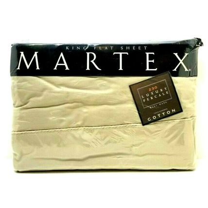 Martex King Size Parchment Flat Sheet 230 Cotton New Sealed (G35)
