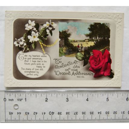 vintage postcard To congratulate You On Your Wedding Anniversary