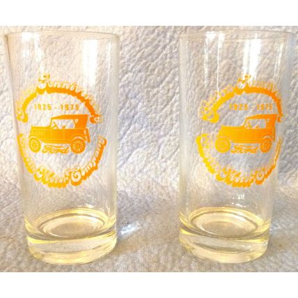 SET OF 2 RARE SMITH MOTOR COMPANY GOLDEN ANNIVERSARY 1925 - 1975 GLASSES
