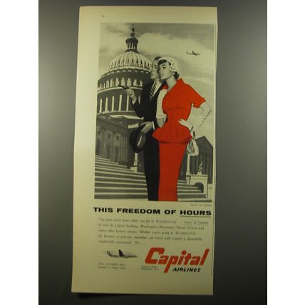 1954 Capital Airlines Ad - This freedom of hours