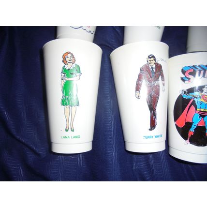 DC COMICS SUPERMAN FAMILY 7-11 Collectible Plastic Cups, DC Comics, 1973