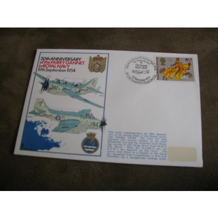 1974 GB Cover - Royal Navy Aircraft - Fairey Gannet