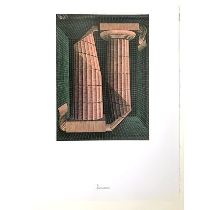 ESCHER print DORIC COLUMS Vintage Escher Poster optic wall art large architect
