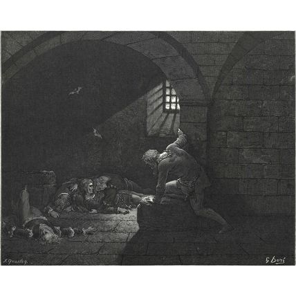 UGOLINO’S DESPAIR 1903 Gustave Doré - Dante Alighieri ANTIQUE ENGRAVING