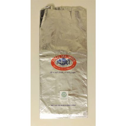RARE LEGAL SEAFOOD RESTAURANT SILVER TAKE HOME DOGGIE BAG