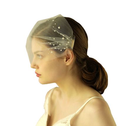 White Simple Birdcage Veil Tulle Wedding Fishnet Blusher Bride Accessories