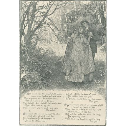 APRIL ONCE MORE 1885 Mary Lightbody Gow - Edmund Gosse VICTORIAN PRINT