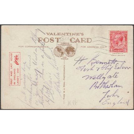Coast at Lands End, Cornwall, 1936 - Valentine's RP Postcard