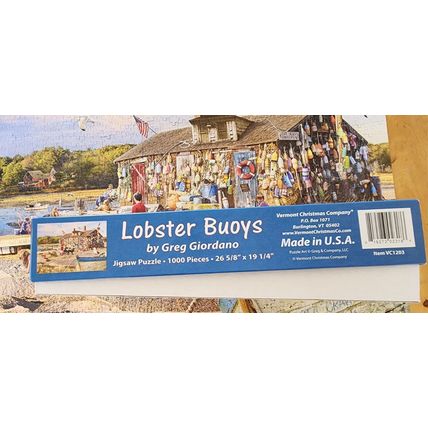 Vermont Christmas Co. 1000 Piece Jigsaw Puzzle Lobster Buoys by Greg Giordano