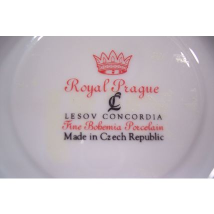 Royal Prague Lesov Concordia Fine Bohemia Porcelain Czech Republic Teacup Saucer