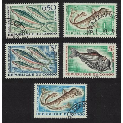 Congo Tropical Fish 5v 1961 Canc SG#13-17