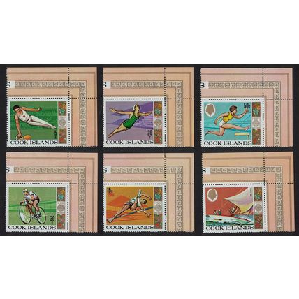 Cook Is. Cycling Gymnastics Olympic Games Mexico 6v Corners 1968 MNH