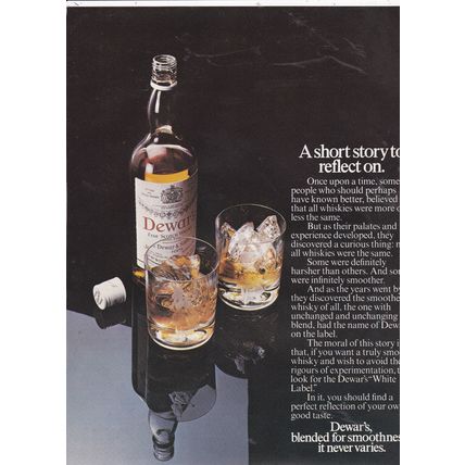 1977 DEWARS SCOTCH WHISKY MAGAZINE ADVERT