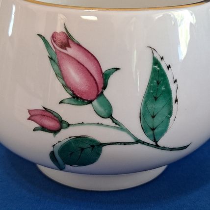 Vintage Easterling RADIANCE CREAMER Pink Rose 12oz Gold Trim Bavaria Germany
