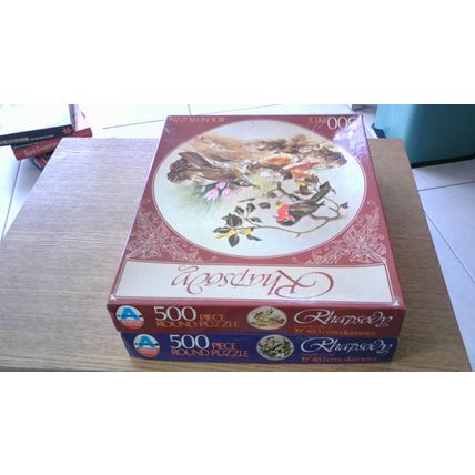 RHAPSODY by Arrow Puzzles - 2 Jigsaw Water Scene & Garden Birds (500 Piece) 1979